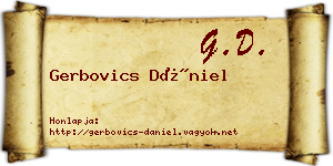 Gerbovics Dániel névjegykártya